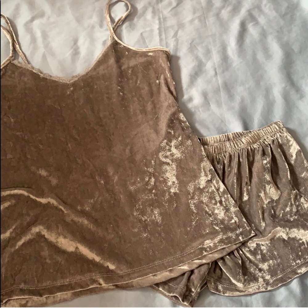 Grey Velvet Pajama Set